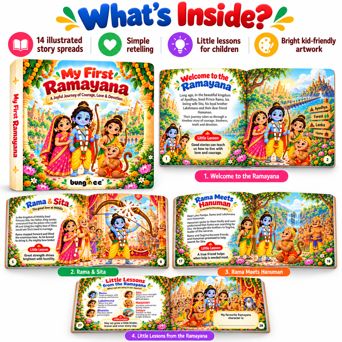 Bungbee My First Ramayana Book for Kids | English Traditional Story Book for Children