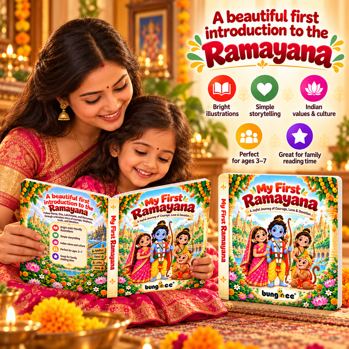 Bungbee My First Ramayana Book for Kids | English Traditional Story Book for Children