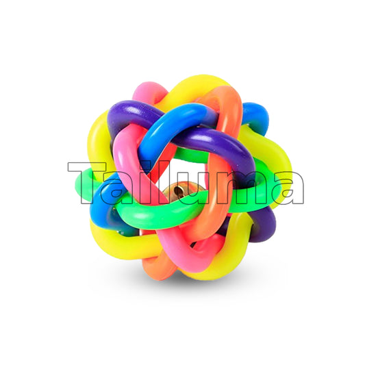 Interactive colorful rubber knot dog chew ball toy 